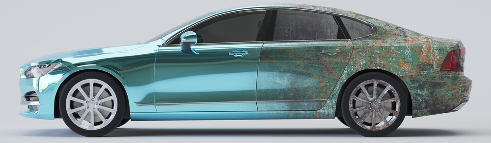 La réparation de points de rouille sur la voiture