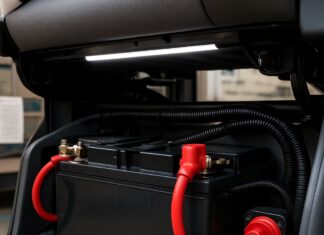 Où se trouve la batterie supplémentaire pour un camping-car Fiat Ducato ?