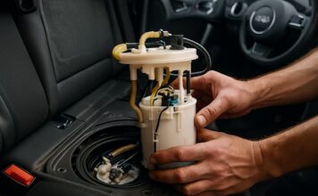 Où se trouve le filtre à carburant sur une Audi A1 TFSI ?